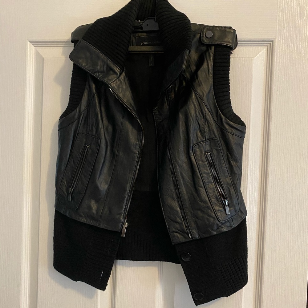 Black Faux Leather Vest